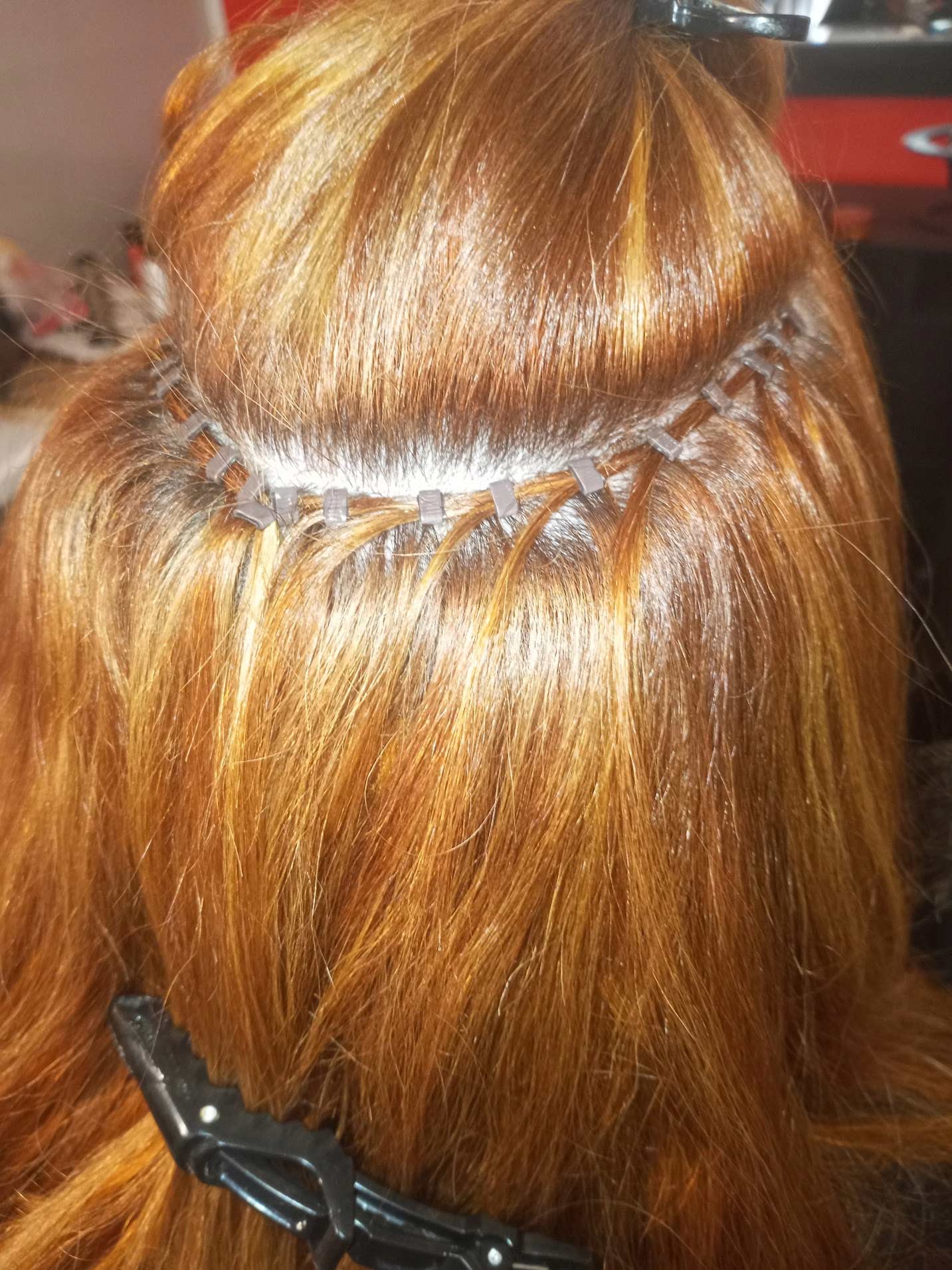 wefted and beaded rows